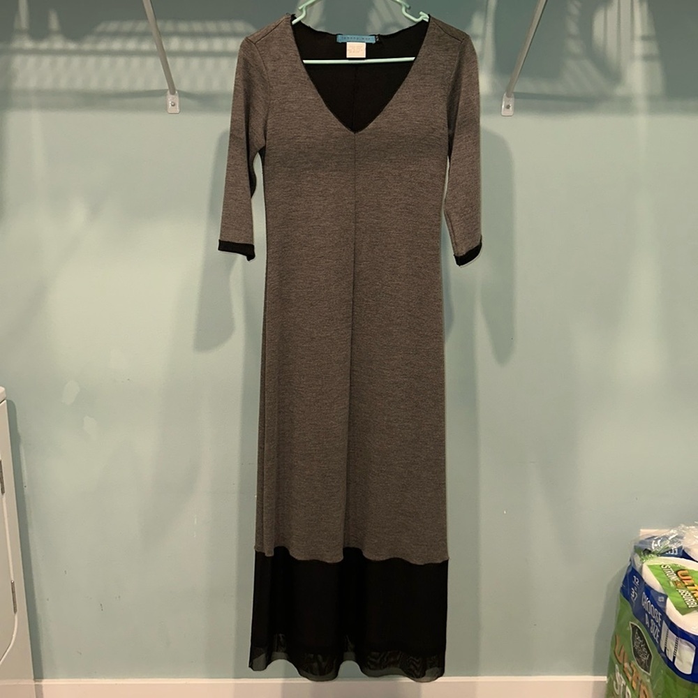 Johnny Was long grey dress